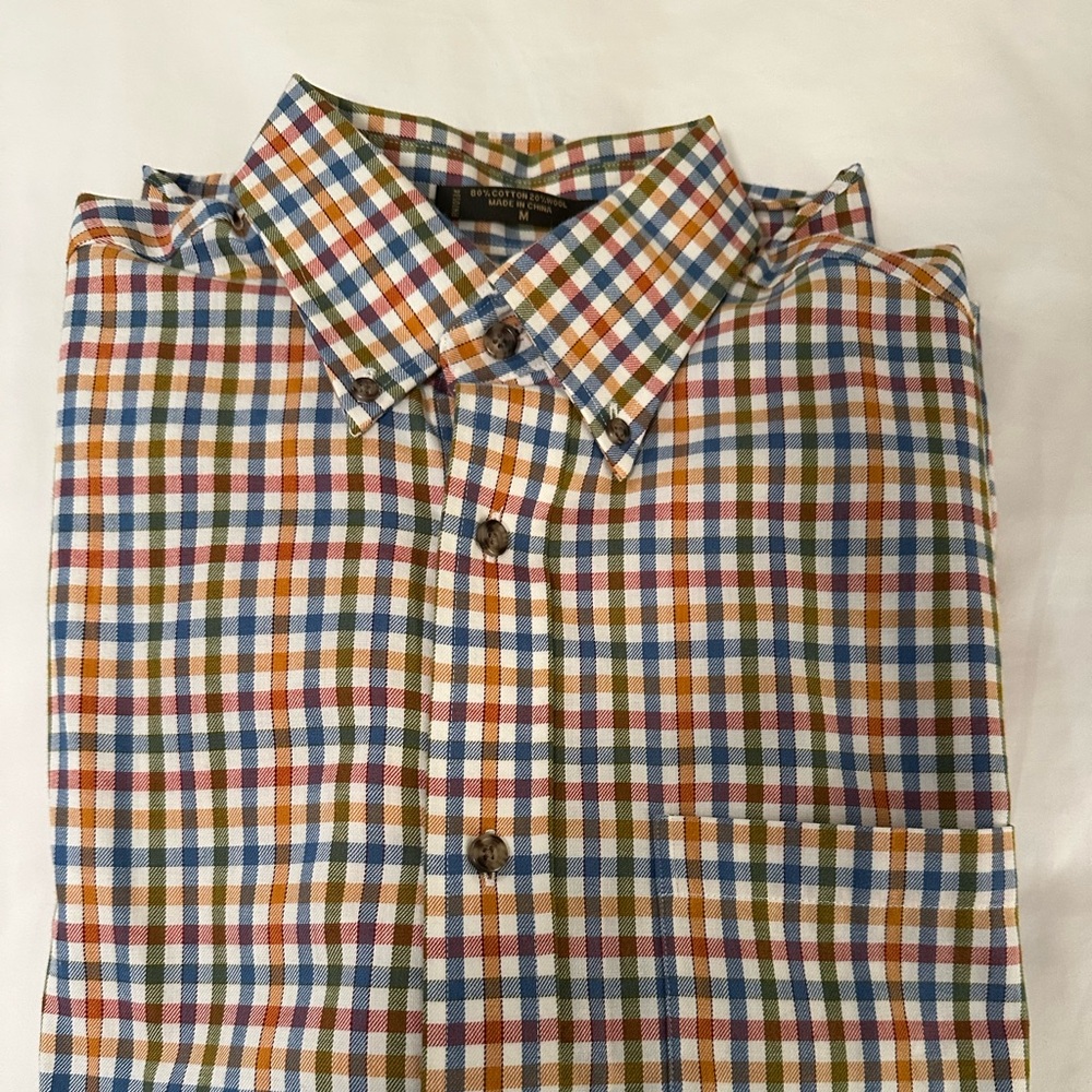 Orvis Men's Colorful Plaid Button Down Shirt